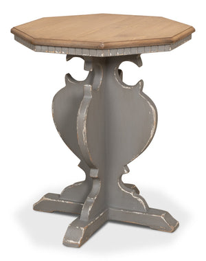 Sarreid Brogan Side Table With Old Pine Finish And Dentil Molding - Rustic Charm For Your Home Décor Green  52656