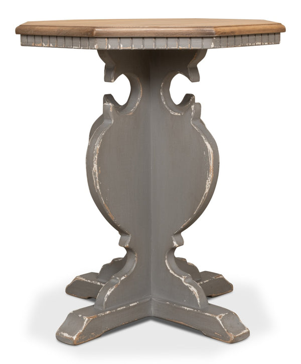 Sarreid Brogan Side Table With Old Pine Finish And Dentil Molding - Rustic Charm For Your Home Décor Green  52656