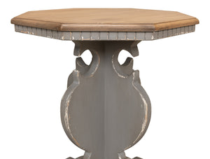 Sarreid Brogan Side Table With Old Pine Finish And Dentil Molding - Rustic Charm For Your Home Décor Green  52656