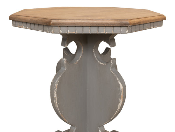 Sarreid Brogan Side Table With Old Pine Finish And Dentil Molding - Rustic Charm For Your Home Décor Green  52656