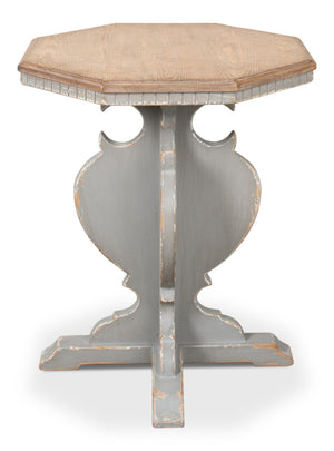 Sarreid Brogan Side Table With Old Pine Finish And Dentil Molding - Rustic Charm For Your Home Décor Green  52656