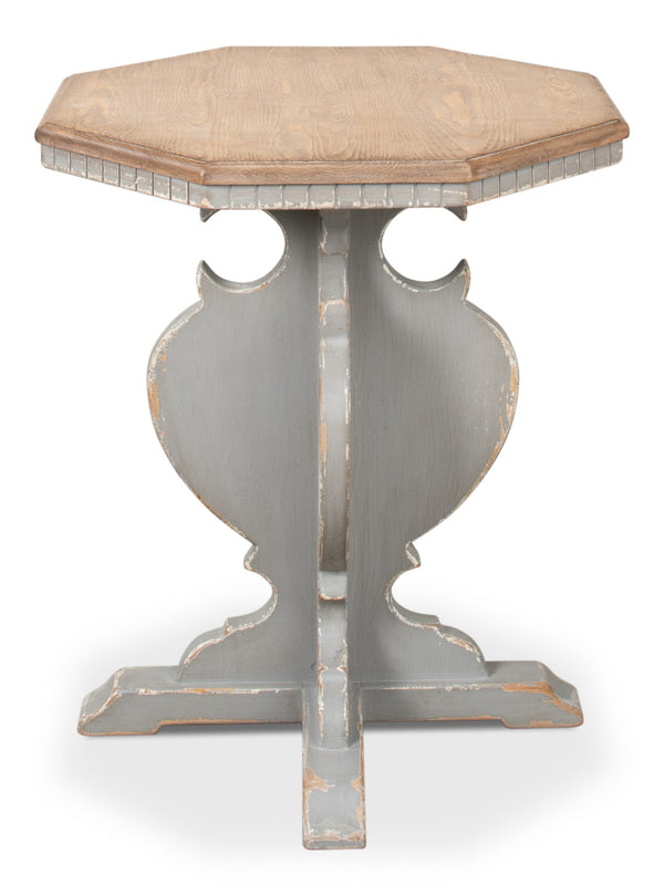 Sarreid Brogan Side Table With Old Pine Finish And Dentil Molding - Rustic Charm For Your Home Décor Green  52656