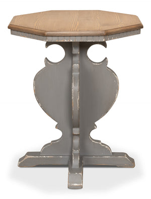 Sarreid Brogan Side Table With Old Pine Finish And Dentil Molding - Rustic Charm For Your Home Décor Green  52656