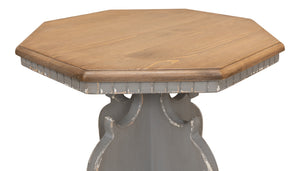 Sarreid Brogan Side Table With Old Pine Finish And Dentil Molding - Rustic Charm For Your Home Décor Green  52656
