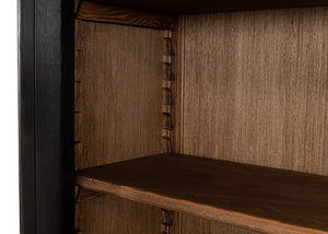 Sarreid Beacon Hill Display Case - Elegant Ebony Finish With 6 Adjustable Shelves And Glass Window Panes   52659