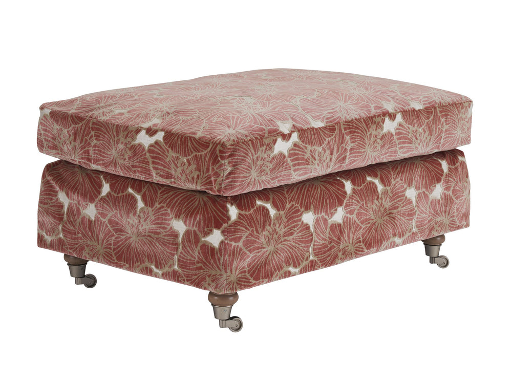 Lexington Barclay Butera Athos Ottoman With Elegant Pewter Casters, Artisan Upholstery, And Tailored Design For Style   5265-44p-40