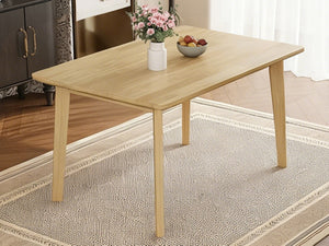 English Elm Rustic Minimalist Rubberwood Dining Table with Tapered Legs for Small Apartment Spaces Natural N752P368503A