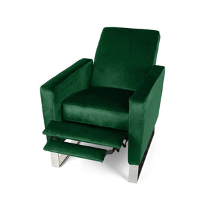 English Elm Christopher Knight Home® - Arvin Plush Push-Back Recliner with Stainless Steel Legs — Modern Fabric Comfort for Living Rooms Emerald 65272.00NVLTEMD