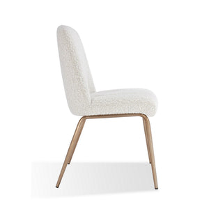 English Elm Rise Channel-back Boucle Dining Chairs with Tapered Bronze Legs for Modern Spaces B056P416850