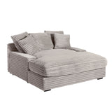 English Elm Modern Double Sleeper Sofa Comfortable Cloud Couch Soft Fluffy Corduroy Upholstery With Square Armrests For Living Room Bedroom Grayish Brown