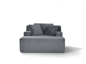 English Elm 66-inch Corduroy Sleeper Lounge Chair Oversized Foam Sofa Bed for Living Room Studio Dark Gray W5527P461980