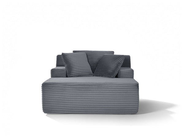 English Elm 66-inch Corduroy Sleeper Lounge Chair Oversized Foam Sofa Bed for Living Room Studio Dark Gray W5527P461980