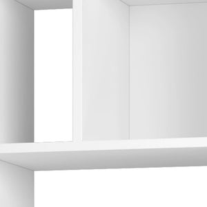 HomeRoots 71" White Wood Ten-Tier Geometric Bookcase - Modern, Space-Saving Storage for Stylish Home Decor 526862