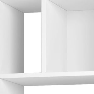 HomeRoots 71" White Wood Ten-Tier Geometric Bookcase - Modern, Space-Saving Storage for Stylish Home Decor 526862