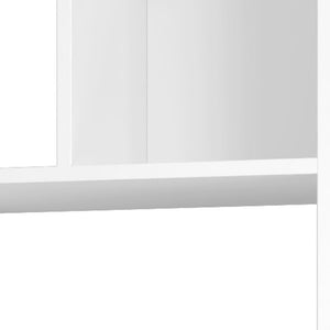 HomeRoots 71" White Wood Ten-Tier Geometric Bookcase - Modern, Space-Saving Storage for Stylish Home Decor 526862