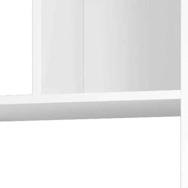 HomeRoots 71" White Wood Ten-Tier Geometric Bookcase - Modern, Space-Saving Storage for Stylish Home Decor 526862