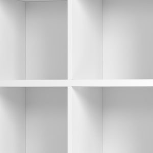 HomeRoots 60" White Wood Eight-Tier Cube Bookcase - Stylish Storage Solution for Modern Homes & Offices 526863
