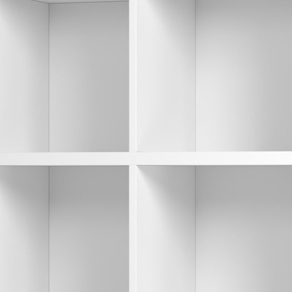HomeRoots 60" White Wood Eight-Tier Cube Bookcase - Stylish Storage Solution for Modern Homes & Offices 526863