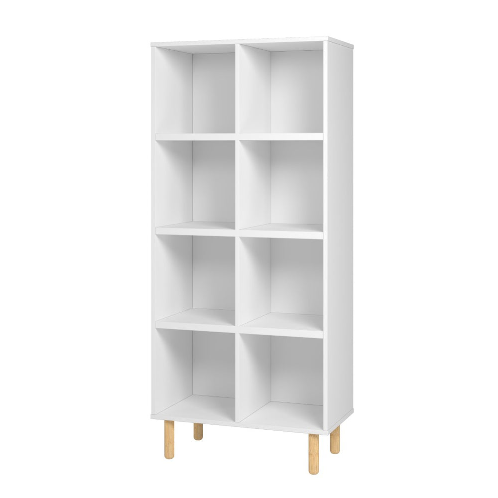 HomeRoots 60" White Wood Eight-Tier Cube Bookcase - Stylish Storage Solution for Modern Homes & Offices 526863