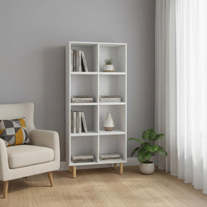 HomeRoots 60" White Wood Eight-Tier Cube Bookcase - Stylish Storage Solution for Modern Homes & Offices 526863
