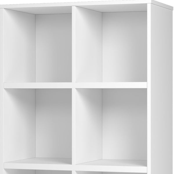 HomeRoots 60" White Wood Eight-Tier Cube Bookcase - Stylish Storage Solution for Modern Homes & Offices 526863