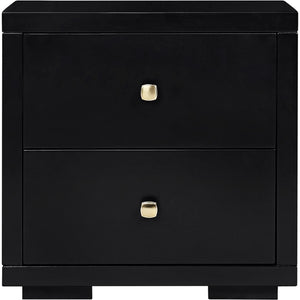 Homeroots 19" Black Two Drawer Nightstand Black  526869
