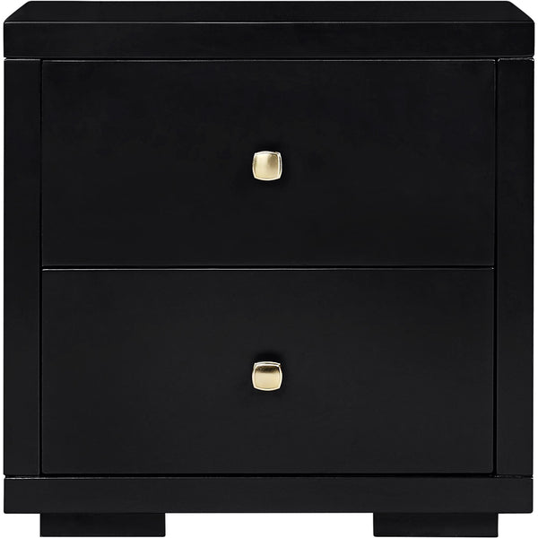 Homeroots 19" Black Two Drawer Nightstand Black  526869