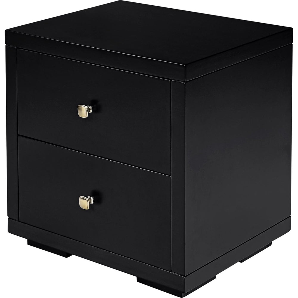 HomeRoots 19" Elegant Two-Drawer Nightstand for Stylish Bedroom Storage – Compact, Durable, and Versatile Design Black 526869