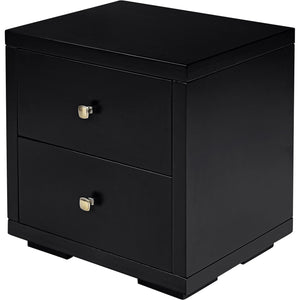 Homeroots 19" Black Two Drawer Nightstand Black  526869