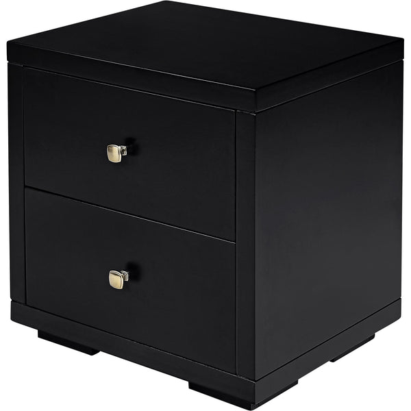 Homeroots 19" Black Two Drawer Nightstand Black  526869