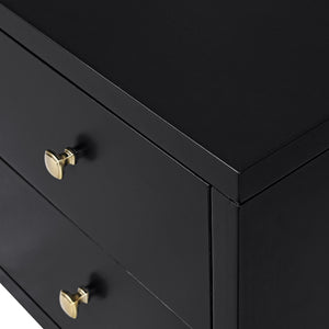 Homeroots 19" Black Two Drawer Nightstand Black  526869