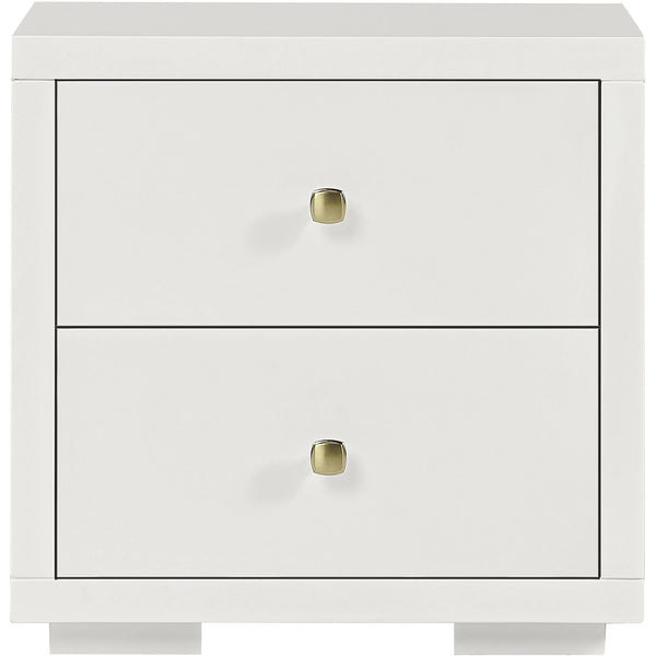 Homeroots 19" White Two Drawer Nightstand White  526870