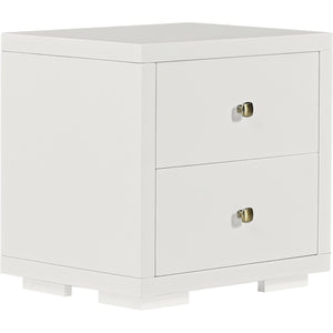 Homeroots 19" White Two Drawer Nightstand White  526870