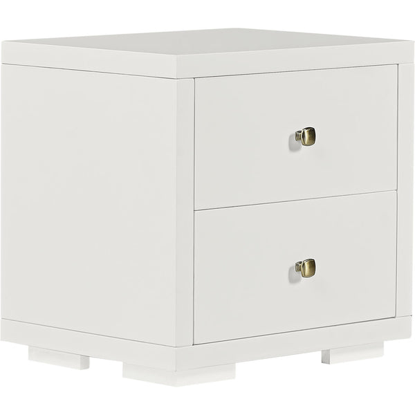 Homeroots 19" White Two Drawer Nightstand White  526870