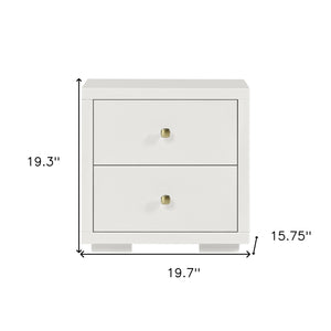 Homeroots 19" White Two Drawer Nightstand White  526870