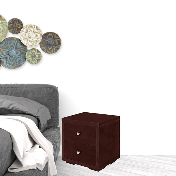 Homeroots 19" Espresso Two Drawer Nightstand Espresso  526871