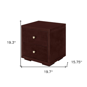 Homeroots 19" Espresso Two Drawer Nightstand Espresso  526871
