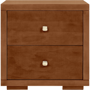Homeroots 19" Walnut Two Drawer Nightstand Walnut  526872