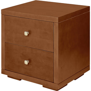 Homeroots 19" Walnut Two Drawer Nightstand Walnut  526872