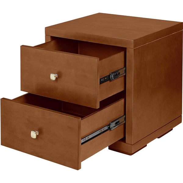 Homeroots 19" Walnut Two Drawer Nightstand Walnut  526872
