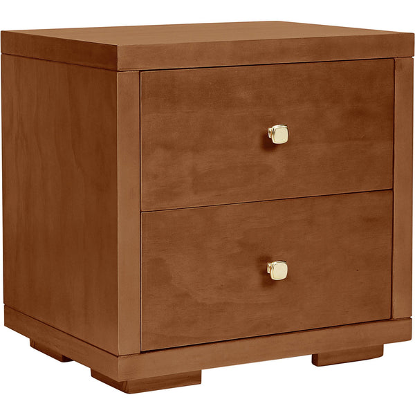 Homeroots 19" Walnut Two Drawer Nightstand Walnut  526872