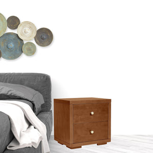 Homeroots 19" Walnut Two Drawer Nightstand Walnut  526872
