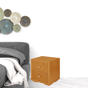 Homeroots 19" Oak Two Drawer Nightstand Oak  526873
