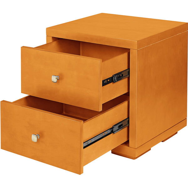 Homeroots 19" Cherry Two Drawer Nightstand Cherry  526874