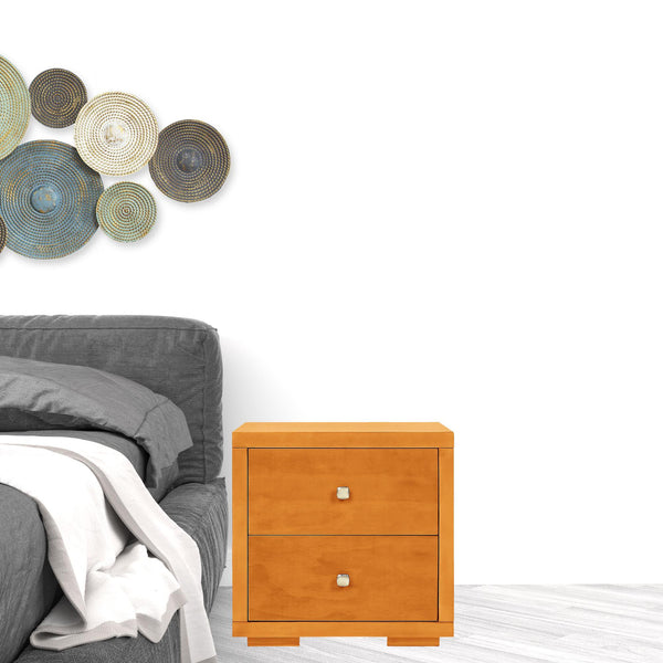 Homeroots 19" Cherry Two Drawer Nightstand Cherry  526874