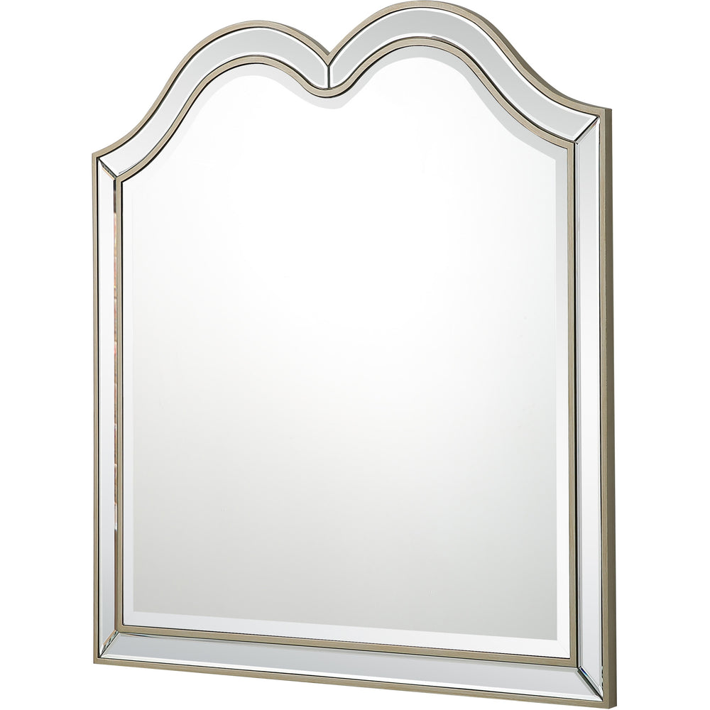 Homeroots 35" Champagne Novelty Accent Wood Mirror  Wood 526875