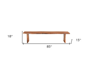 Homeroots 85" Natural Solid Wood Dining Bench  Solid Wood 526877