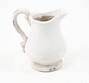 Distressed White Pitcher (5268L) Zentique