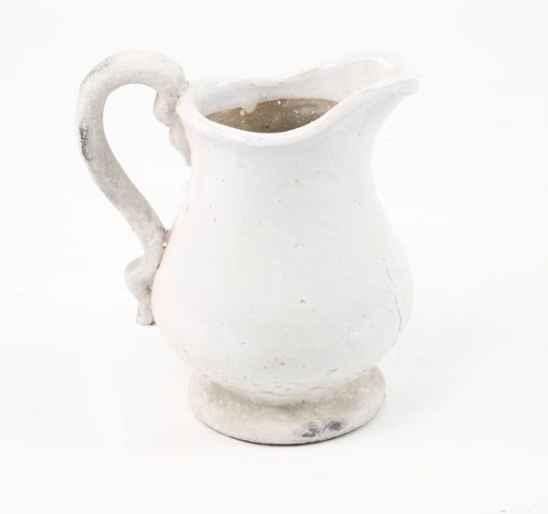 Distressed White Pitcher (5268L) Zentique