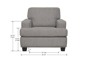 English Elm Wallace & Bay - Gray Accent Chair - Stylish Contemporary Fabric Seating For Living Rooms, Bedrooms & Reading Nooks B361P384445-GIGA